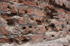 Pochodzące z II wojny światowej ślady po kulach w ścianie kamienicy przy ul. Waliców 14
