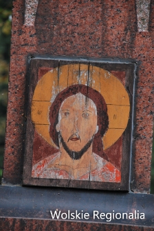 Malowana ikona na nagrobku cmentarza prawosławnego