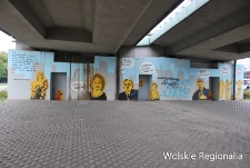 Mural Leczyć zamiast karać na skrzyżowaniu ul. Górczewskiej i Al. Prymasa Tysiąclecia