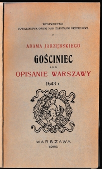 Gościniec albo Opisanie Warszawy 1643 r.