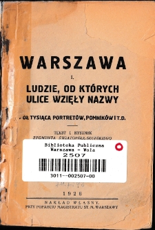 Warszawa : ludzie, od których jej ulice wzięły nazwy