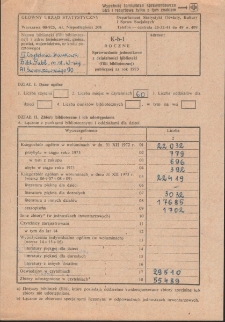 Sprawozdanie jednostkowe za 1973 rok