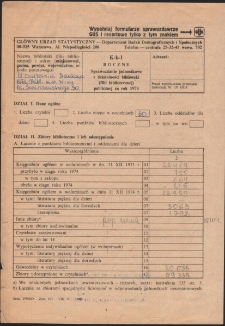 Sprawozdanie jednostkowe za 1974 rok