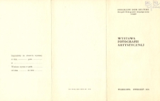 Zaproszenie na otwarcie wystawy fotografii artystycznej Stołecznego Domu Kultury, Zespół Fotografii Artystycznej FAKT. Warszawa, 04.1974r. Wśród nich prace Edwarda Kołodziejczyka.
